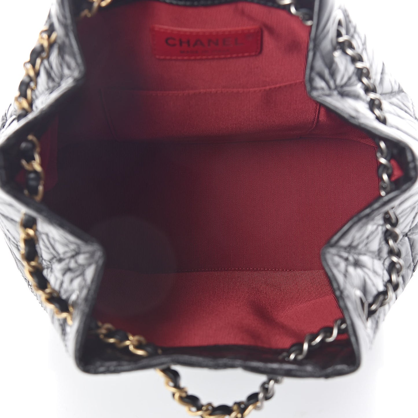 Aged Calfskin Quilted Small Gabrielle Backpack Black