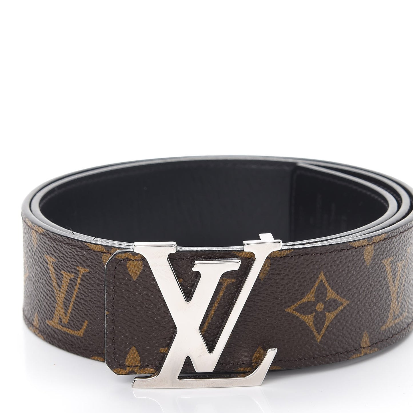 Calfskin Monogram 30mm LV Initiales Reversible Belt 90 36 Black