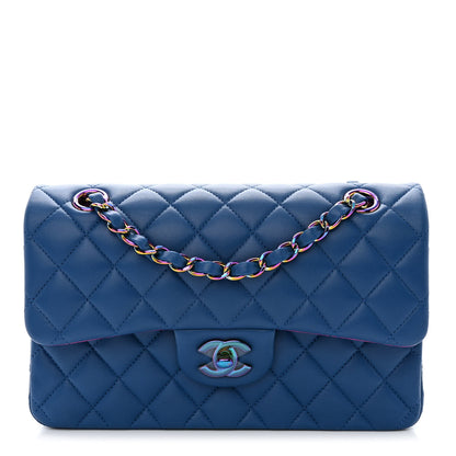 Chanel Lambskin Quilted Small Double Flap Blue Purple 1 of 12