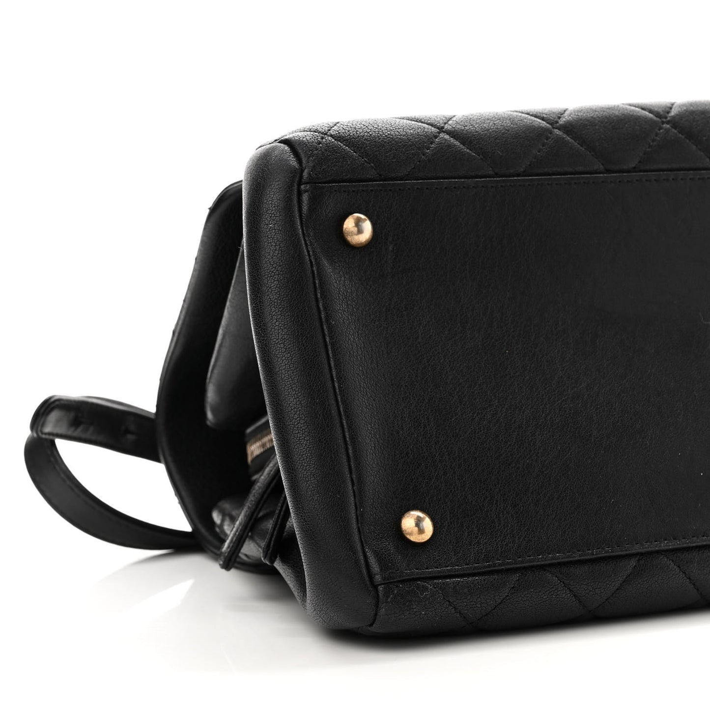 Shiny Sheepskin Quilted Large Trapezio Flap Black