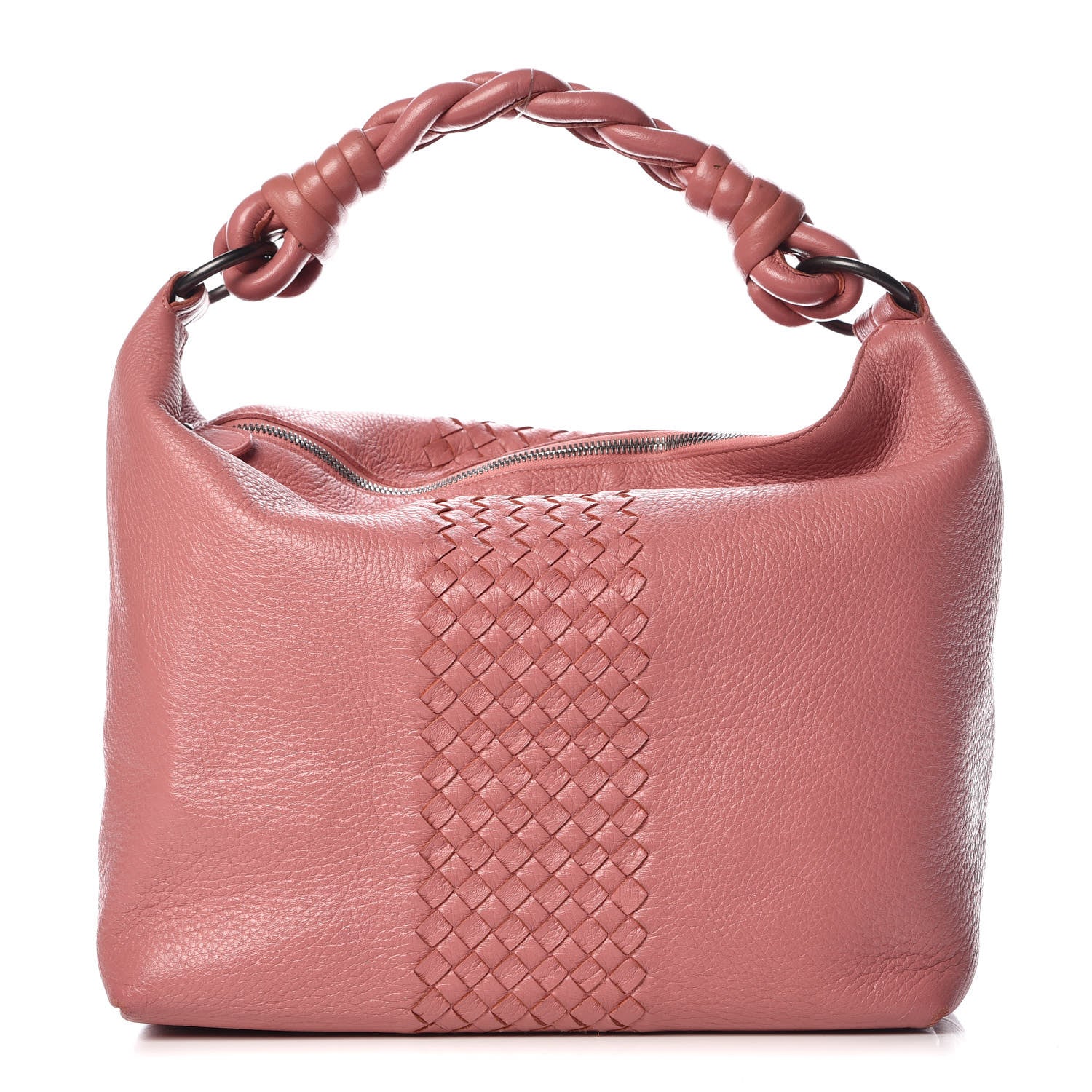 Bottega Veneta Cervo Deerskin Intrecciato Braided Hobo Rose Pink 1 of 14