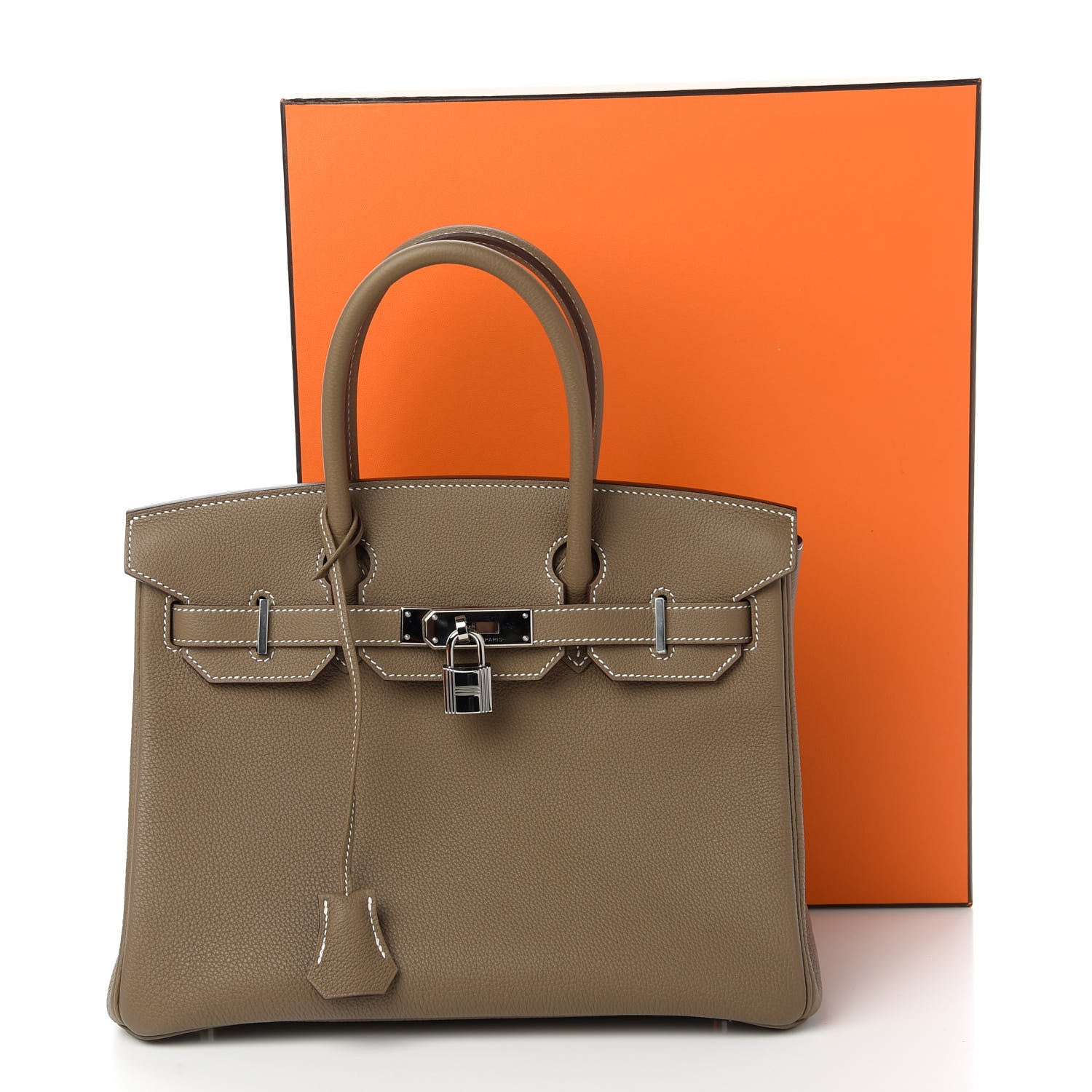 Hermes Taurillon Maurice Birkin 30 Etoupe 11 of 11