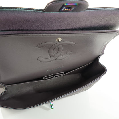 Chanel Iridescent Goatskin Quilted Medium Flap Purple 8 of 9
