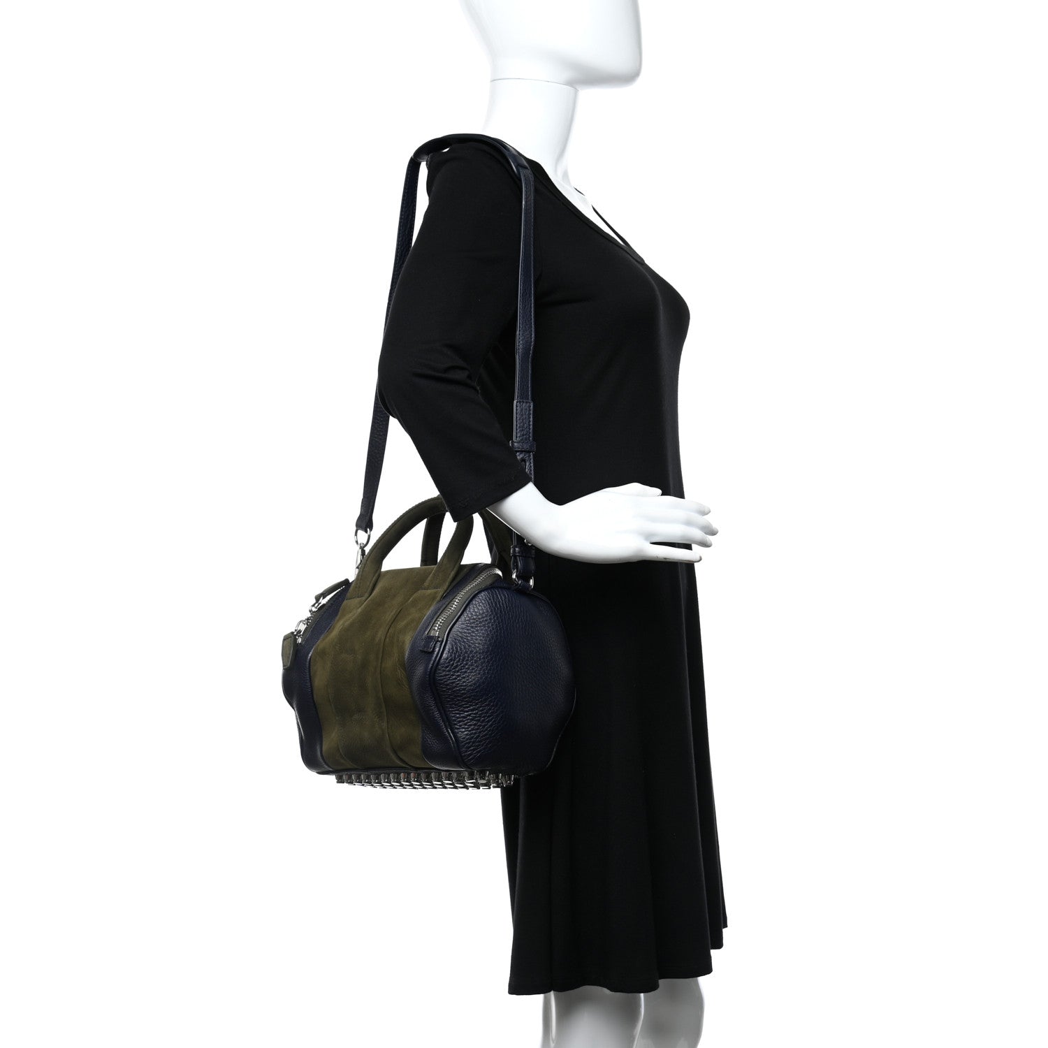Alexander Wang Nubuck Soft Pebbled Calfskin Rockie Dark Grass 2 of 8