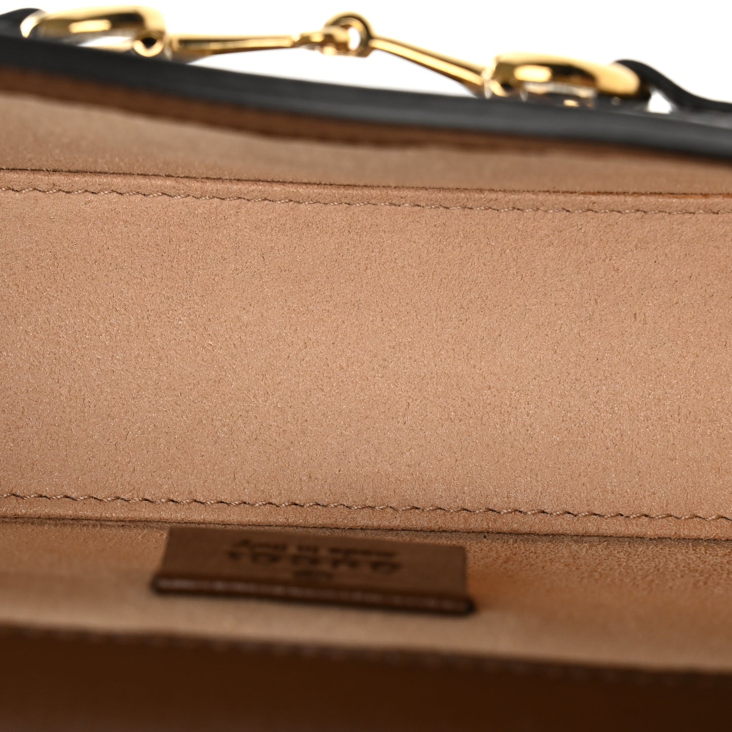 GG Supreme Monogram Mini Horsebit 1955 Shoulder Bag Beige Brown Sugar