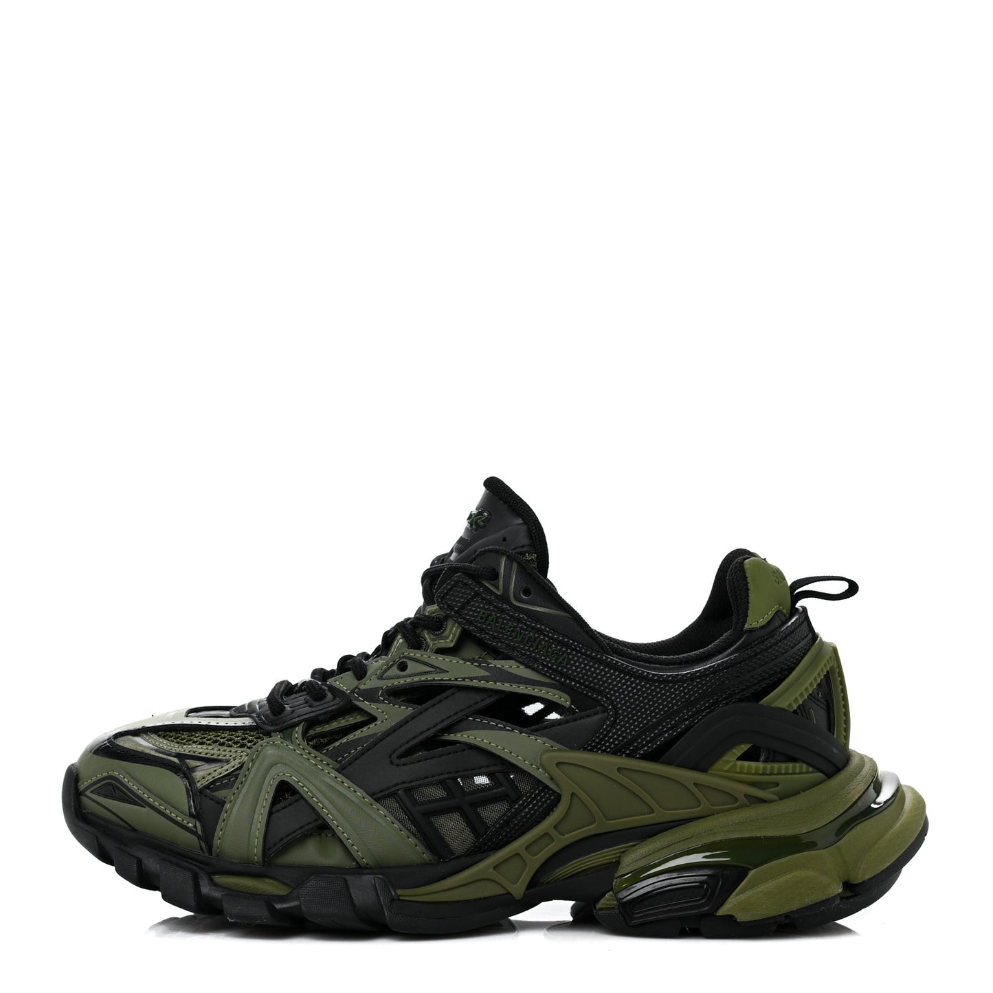 Rubber Mesh Bi-Color Mens Track.2 Open Sneakers 40 Kaki