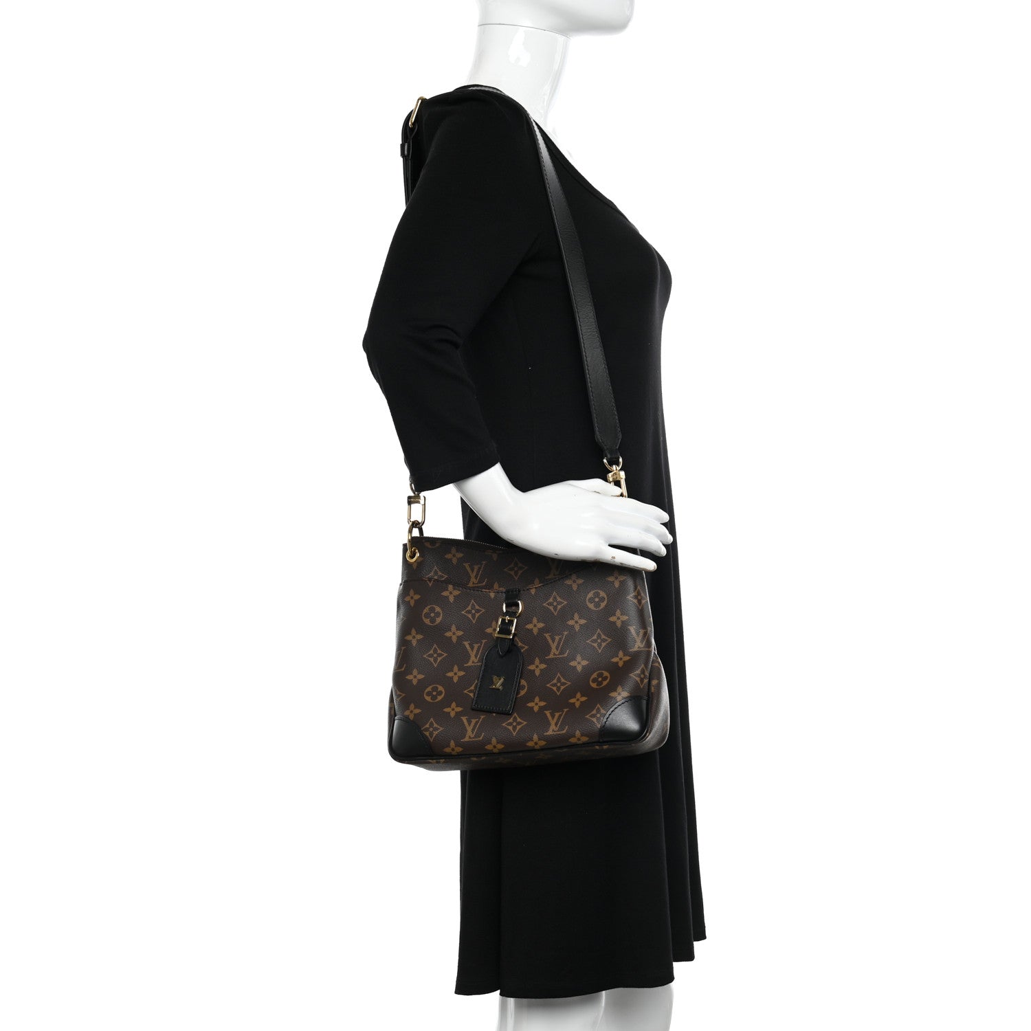 Louis Vuitton Monogram Odeon PM Black 2 of 9