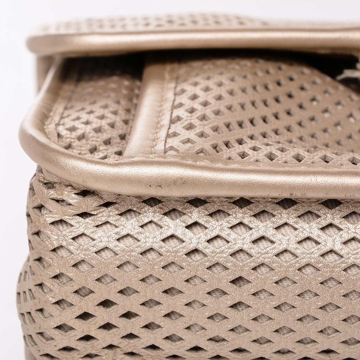 Chanel Metallic Perforated Calfskin Small Up In The Air Flap Light Gold 8 of 13