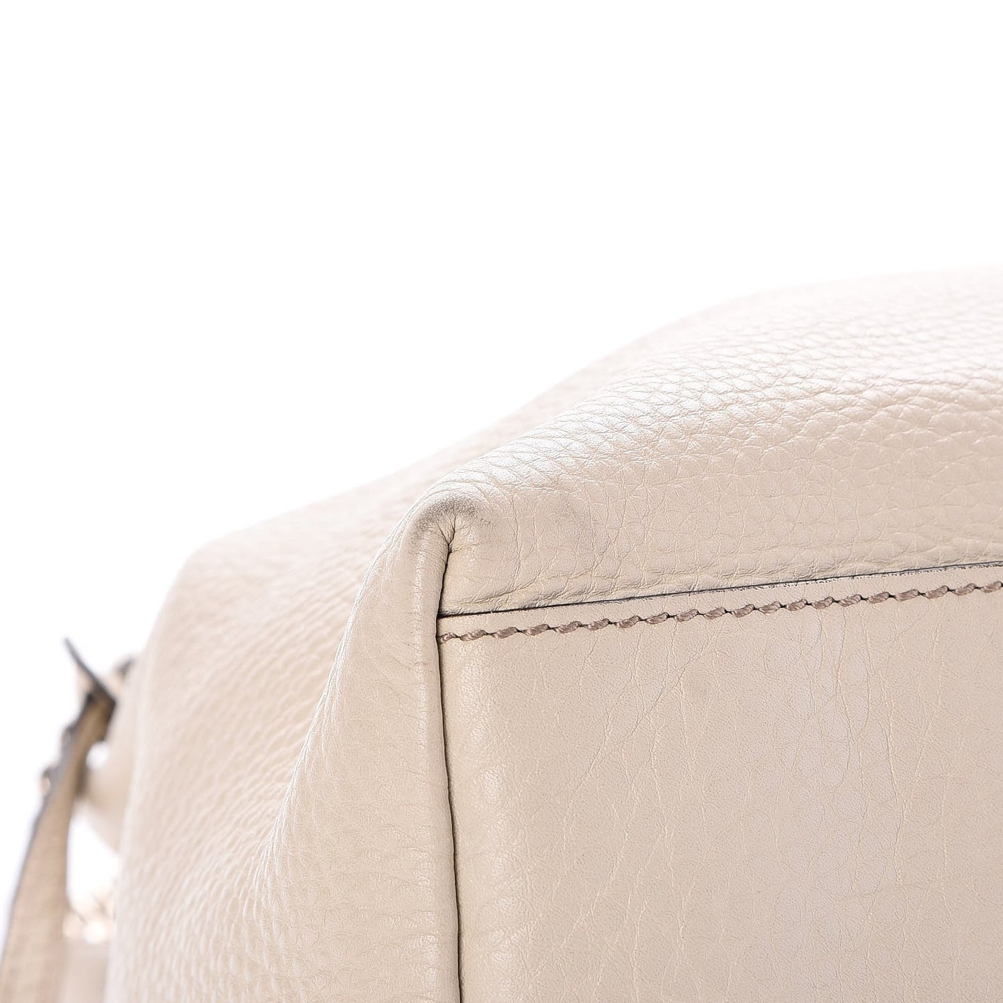 Pebbled Calfskin Medium Soho Chain Shoulder Bag Off White