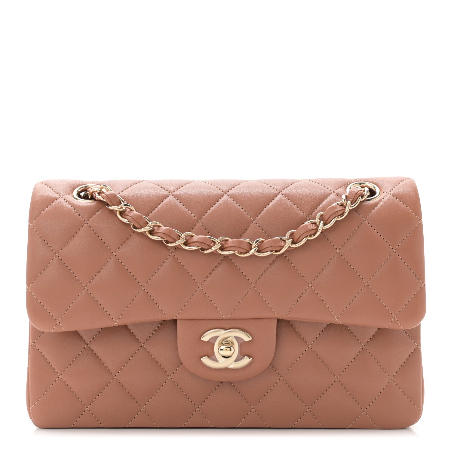 Chanel Lambskin Quilted Small Double Flap Brown 1 of 11