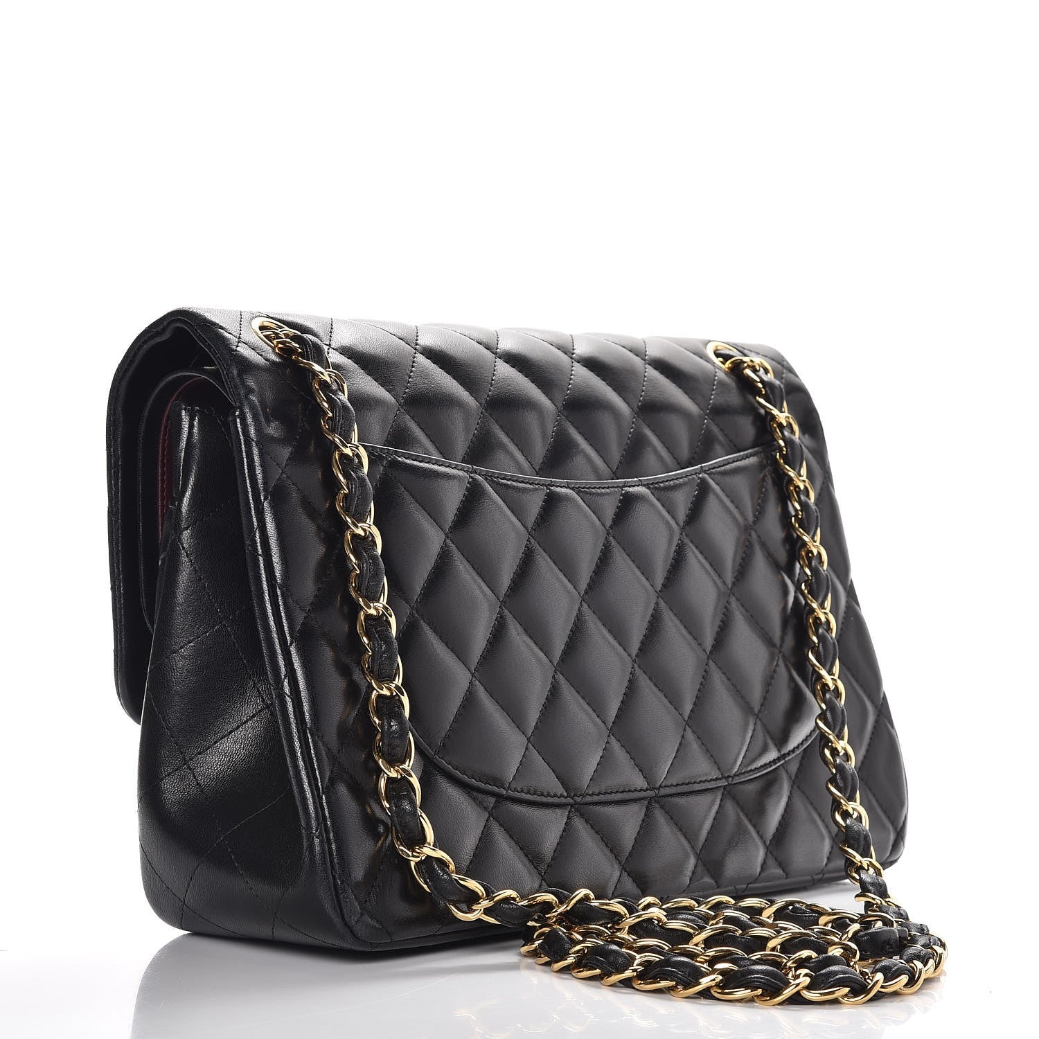 Chanel Lambskin Quilted Jumbo Double Flap Black 4 of 8