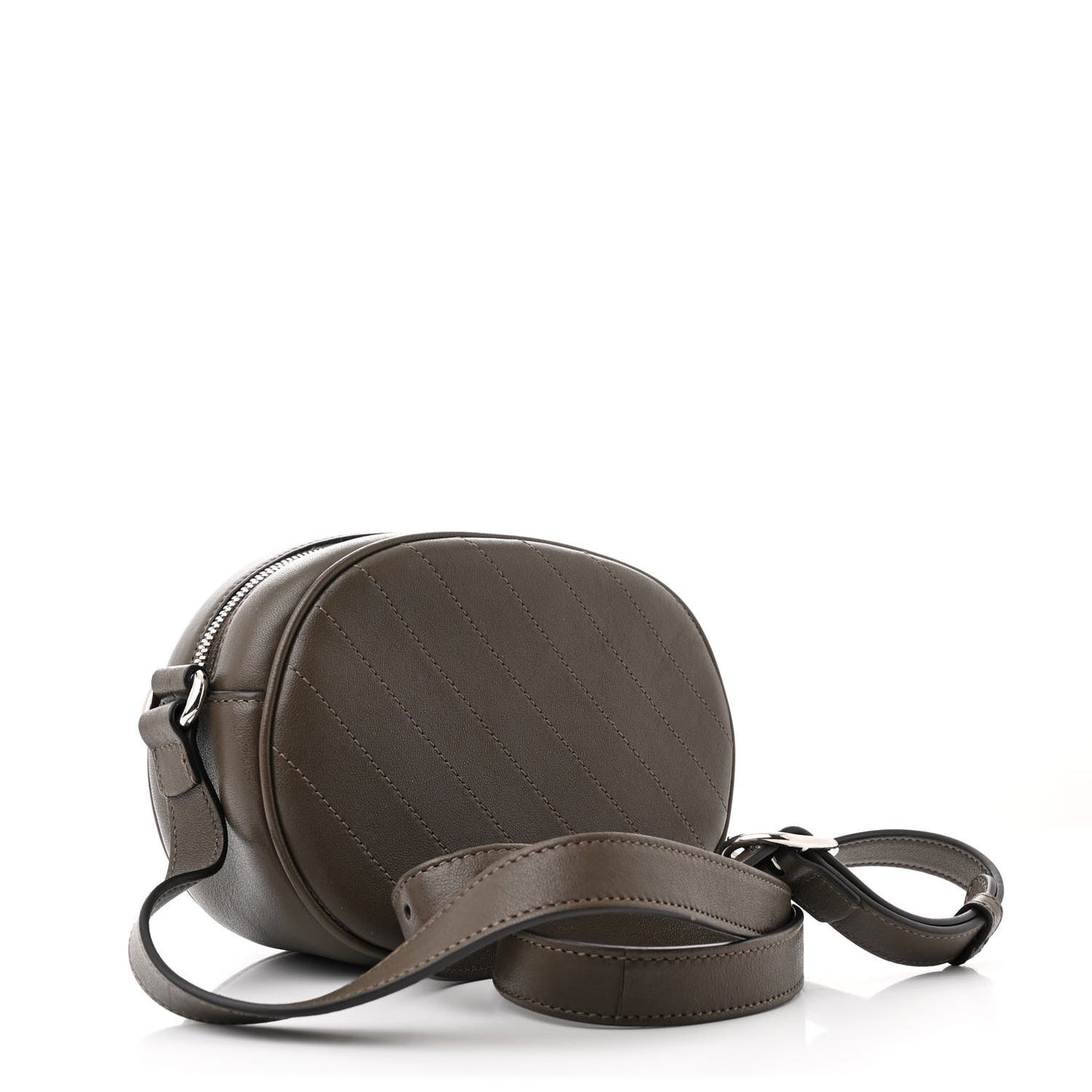 Sakai Be Green Calfskin Diagonal Stitched Mini Blondie Shoulder Bag Craclet Brown