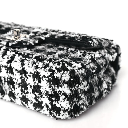 Chanel Sequin Mini Houndstooth Rectangular Flap Black White 10 of 11