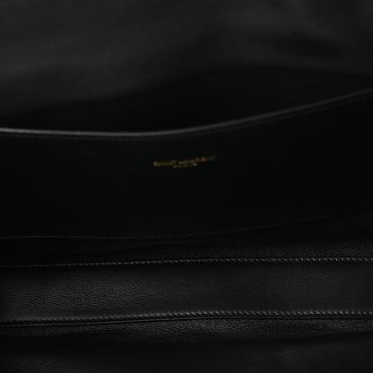 Saint Laurent Smooth Calfskin Suede Medium Reversible Monogram Kate Satchel Black 8 of 17