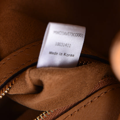 MCM Visetos Studded Small Drawstring Shopper Cognac 8 of 16