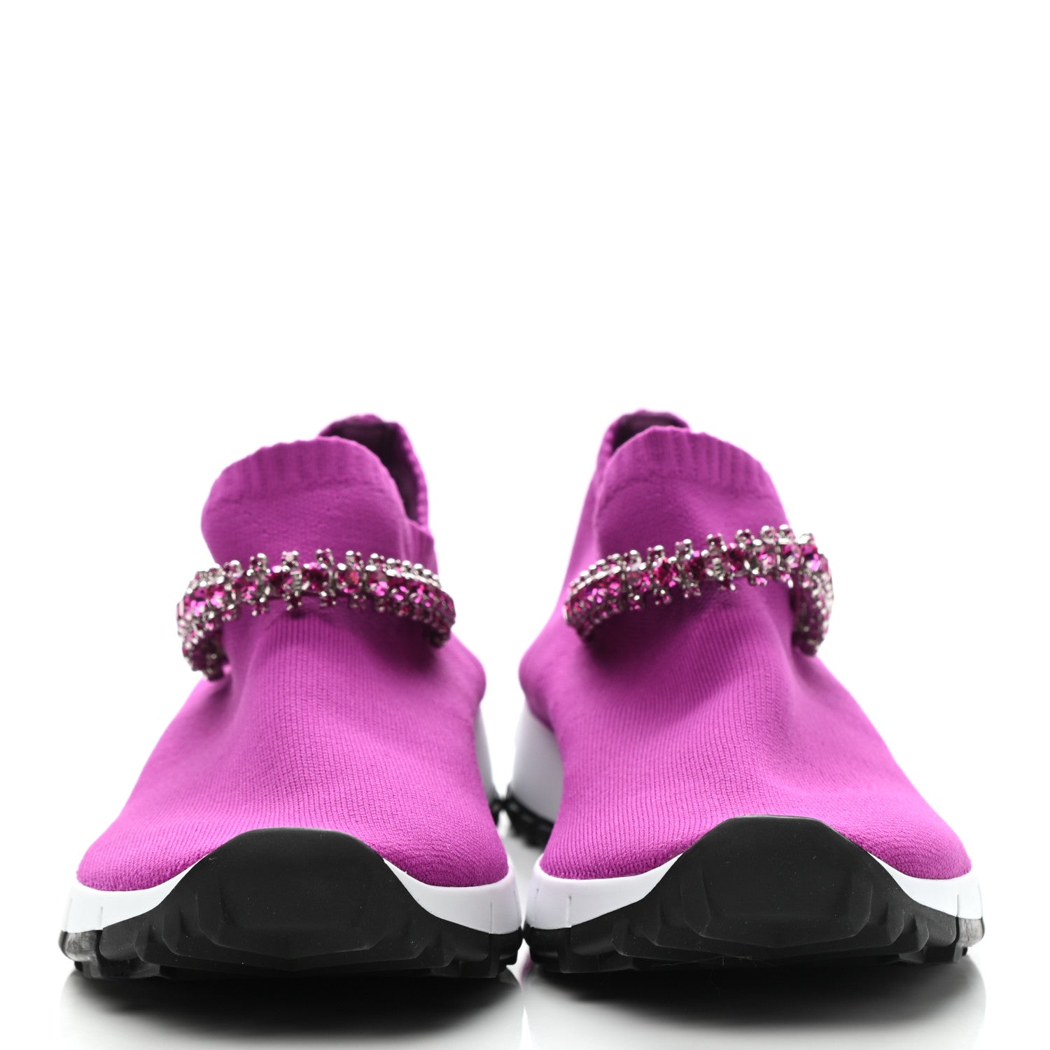 Jimmy Choo Knit Crystal Verona Sneaker 37.5 Hot Pink Fuchsia 2 of 8