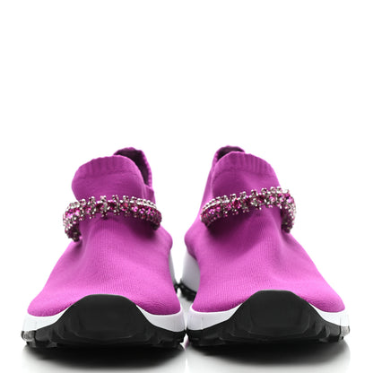 Jimmy Choo Knit Crystal Verona Sneaker 37.5 Hot Pink Fuchsia 2 of 8