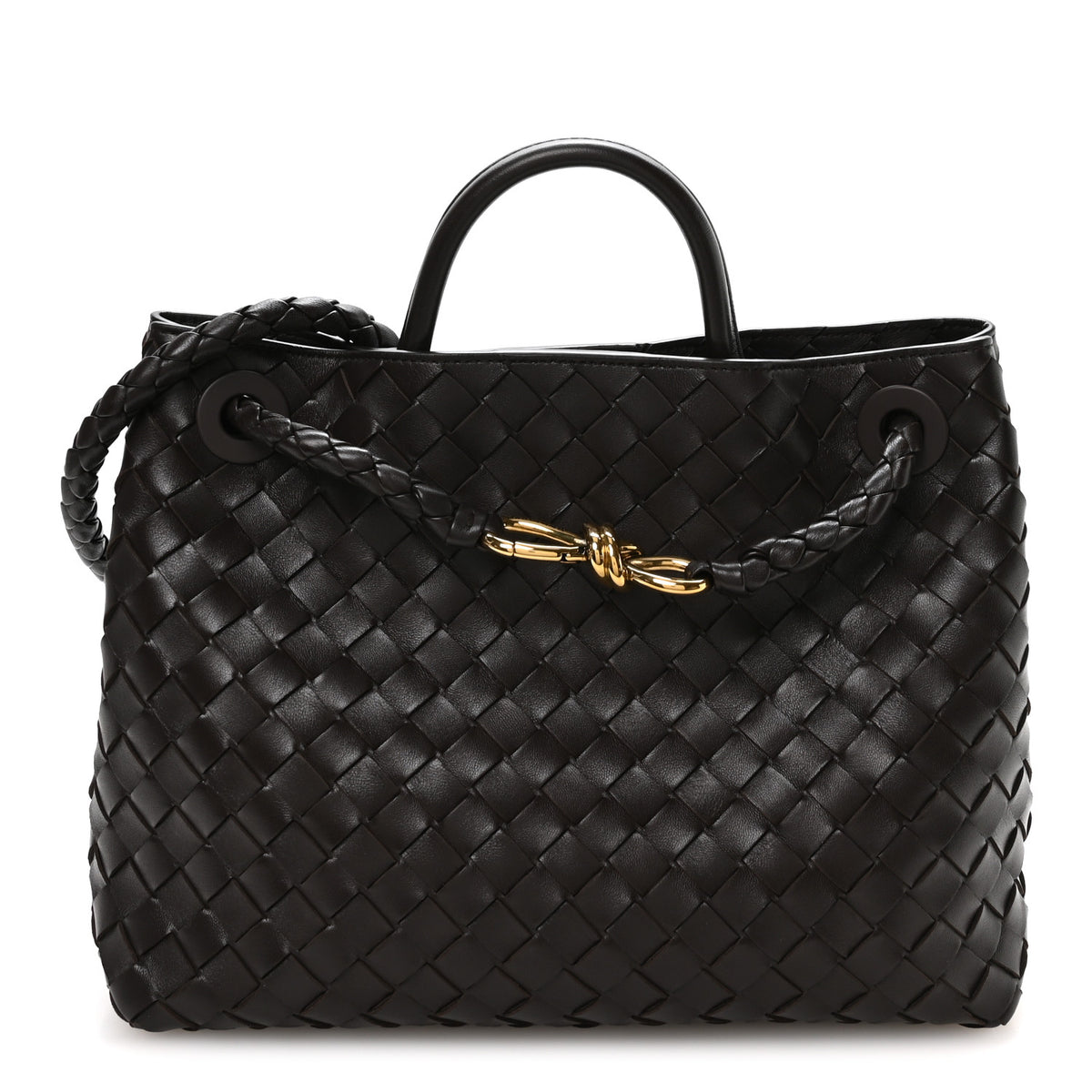 Nappa Intrecciato Medium Andiamo Shoulder Bag Fondant