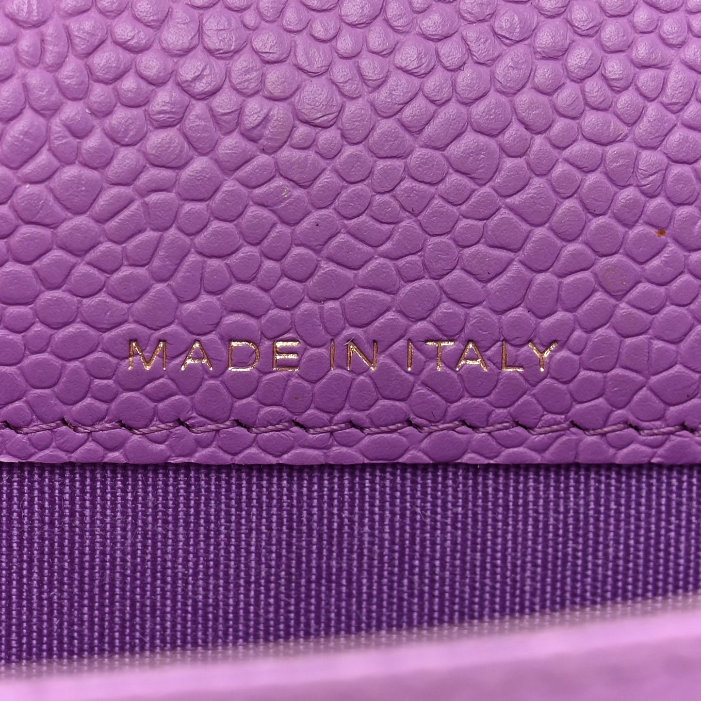Caviar Quilted Boy Flap Card Holder Purple