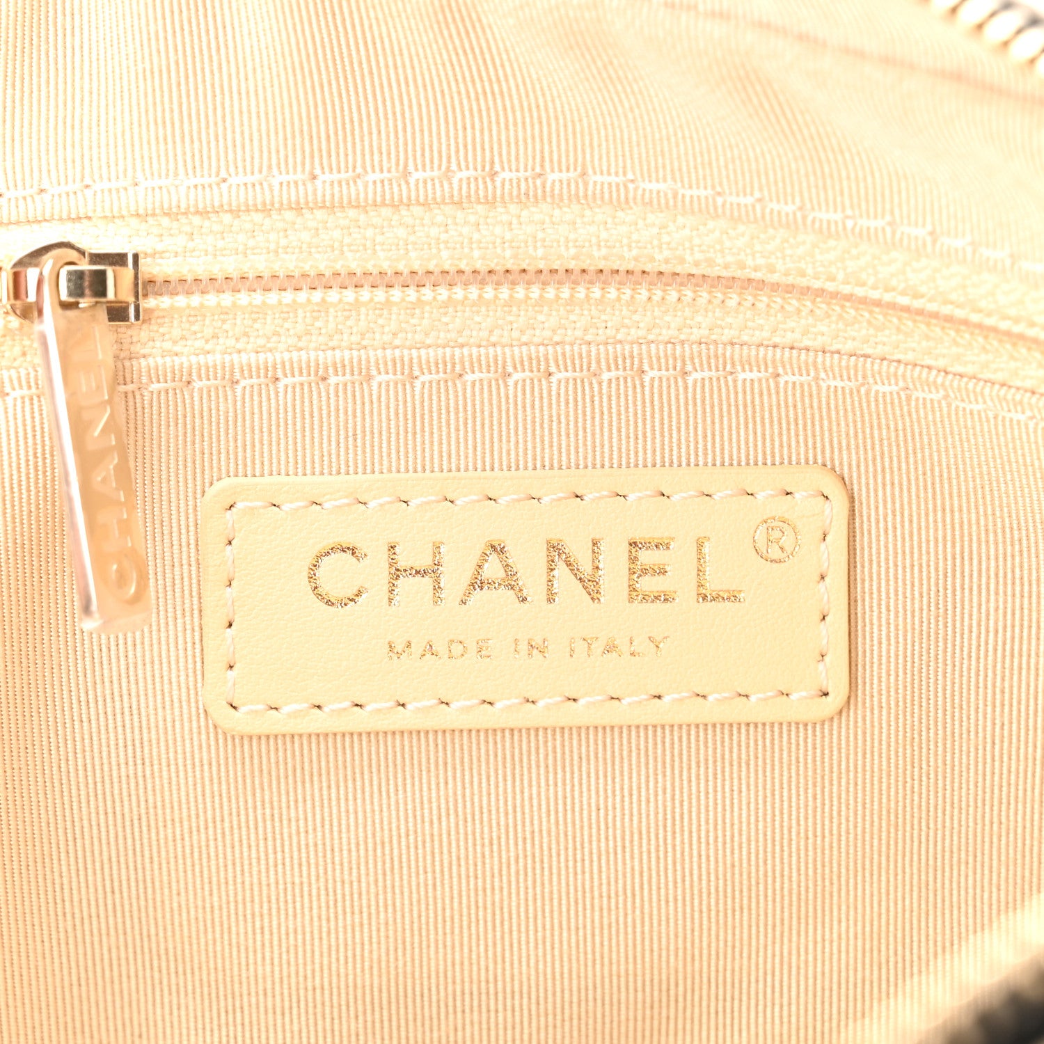 Chanel Goatskin Quilted Waist Bag Beige White Black 7 of 12