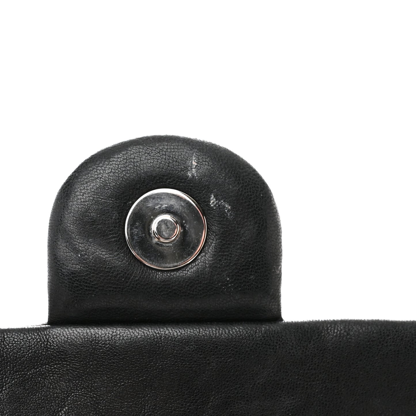 Washed Lambskin Quilted Mini Chain Around Flap Black