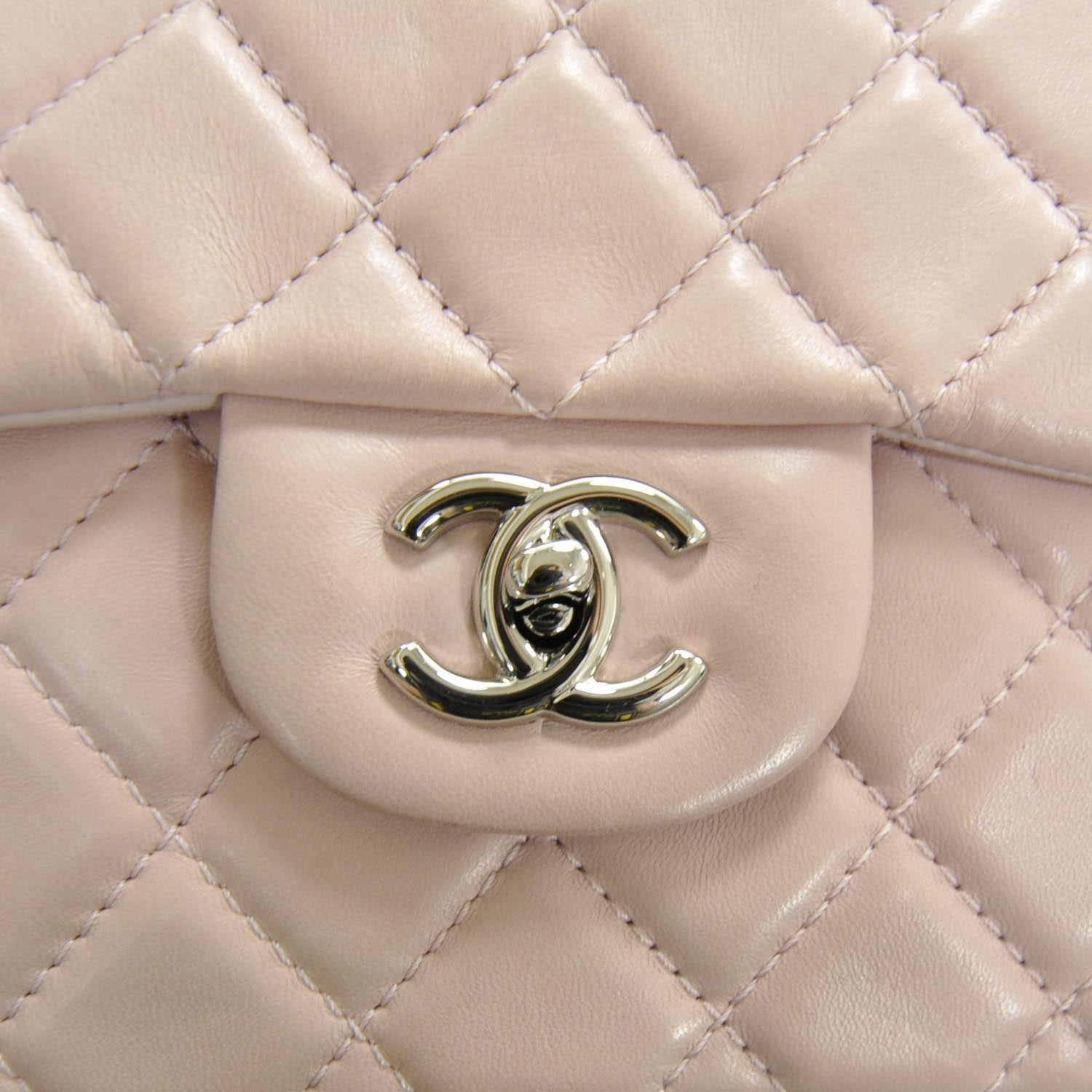 Chanel Lambskin Quilted Jumbo Flap Light Pink SHW 12 of 12
