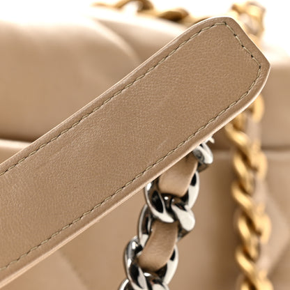 Chanel Lambskin Quilted Medium Chanel 19 Flap Dark Beige 12 of 13