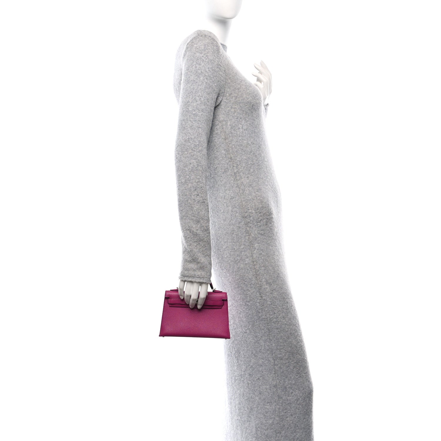 Hermes Chevre Mysore Mini Kelly Sellier 20 Rose Pourpre 2 of 13