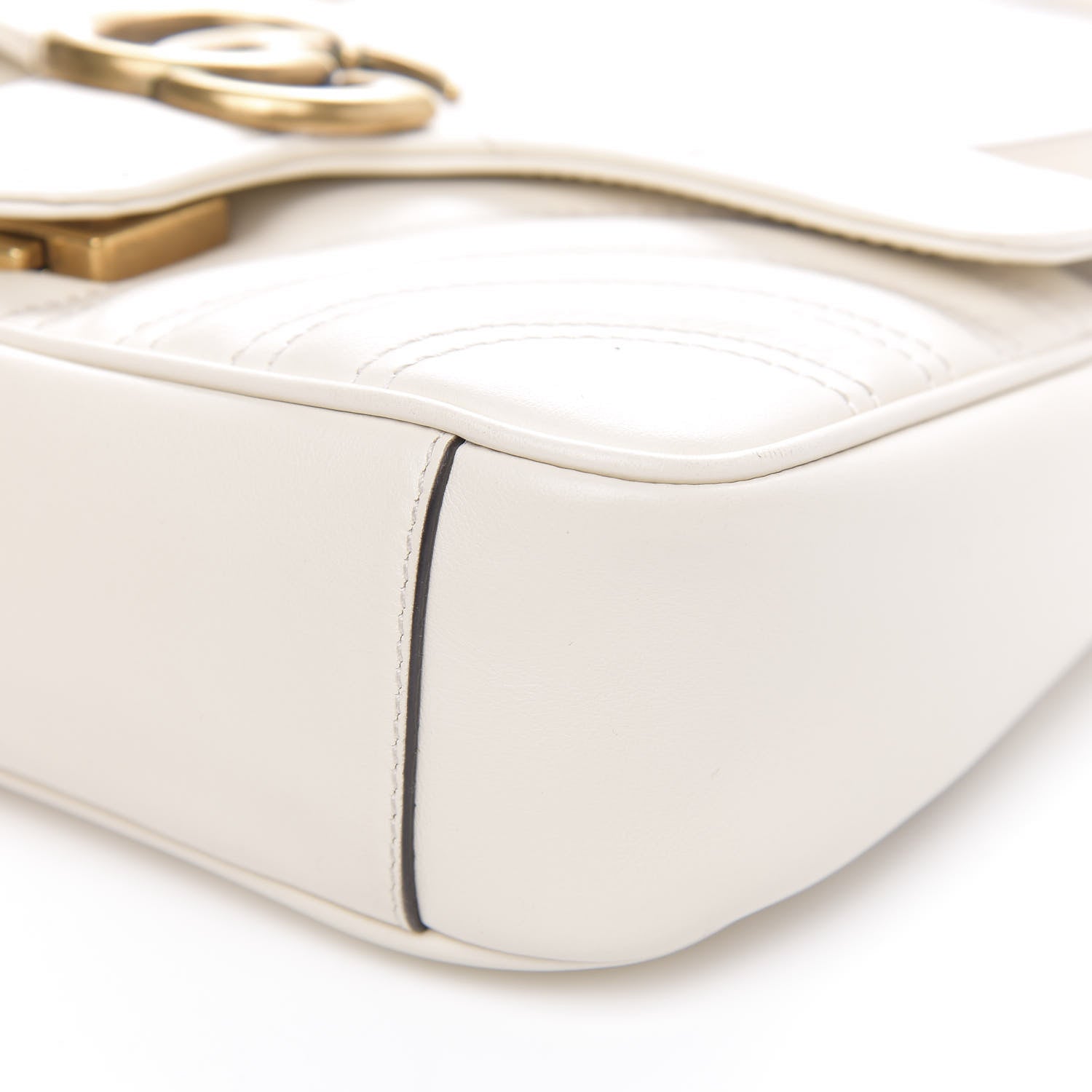 Gucci Calfskin Matelasse Mini GG Marmont Shoulder Bag White 9 of 10
