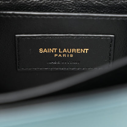 Saint Laurent Grain de Poudre Mini Classic Monogram Cassandra Top Handle Teal 6 of 11