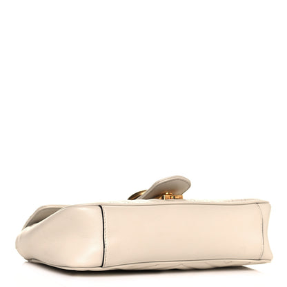 Gucci Calfskin Matelasse Small GG Marmont Shoulder Bag White 4 of 11