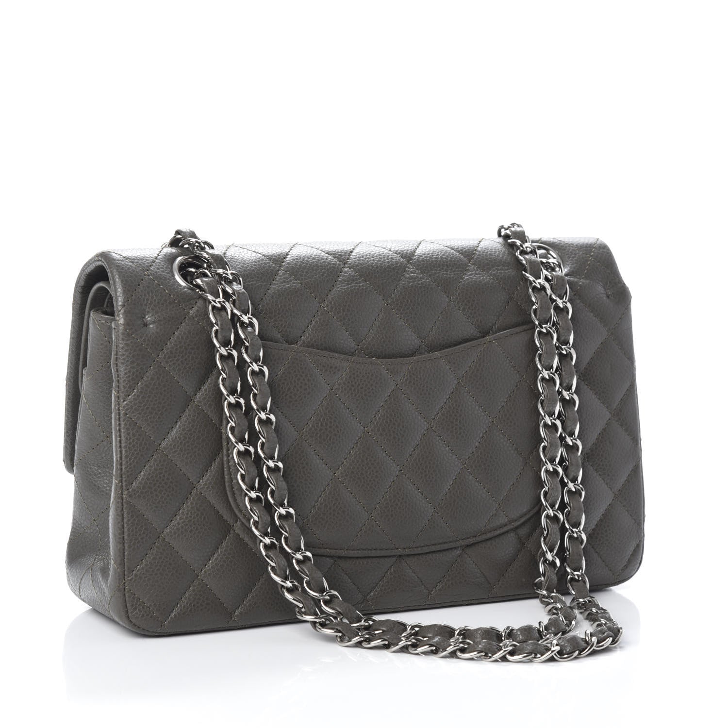 Chanel Caviar Quilted Medium Double Flap Grey 4 of 10