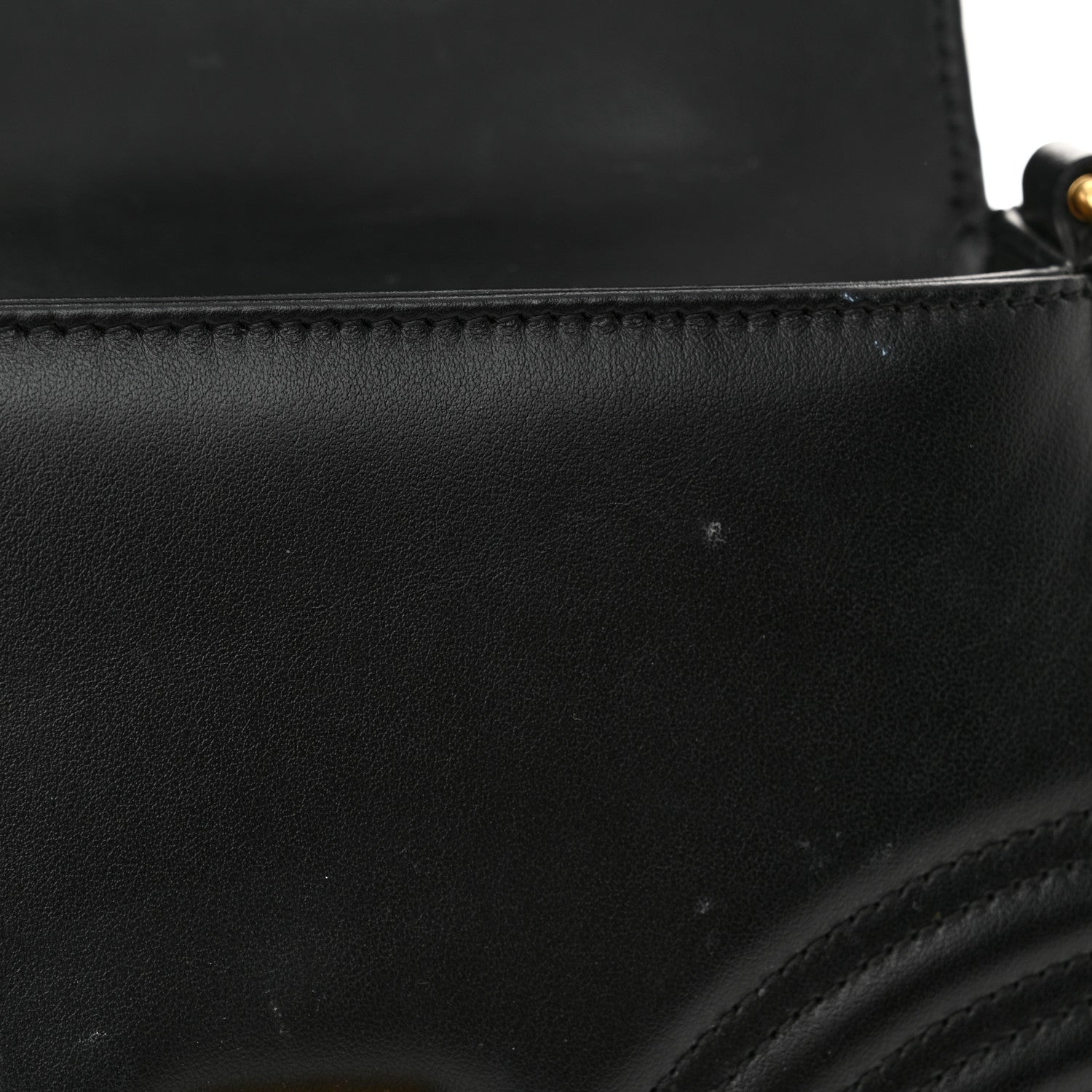 Gucci Calfskin Matelasse Small GG Marmont Top Handle Shoulder Bag Black 12 of 16