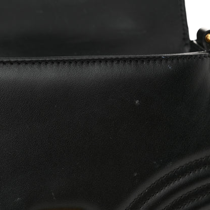 Gucci Calfskin Matelasse Small GG Marmont Top Handle Shoulder Bag Black 12 of 16