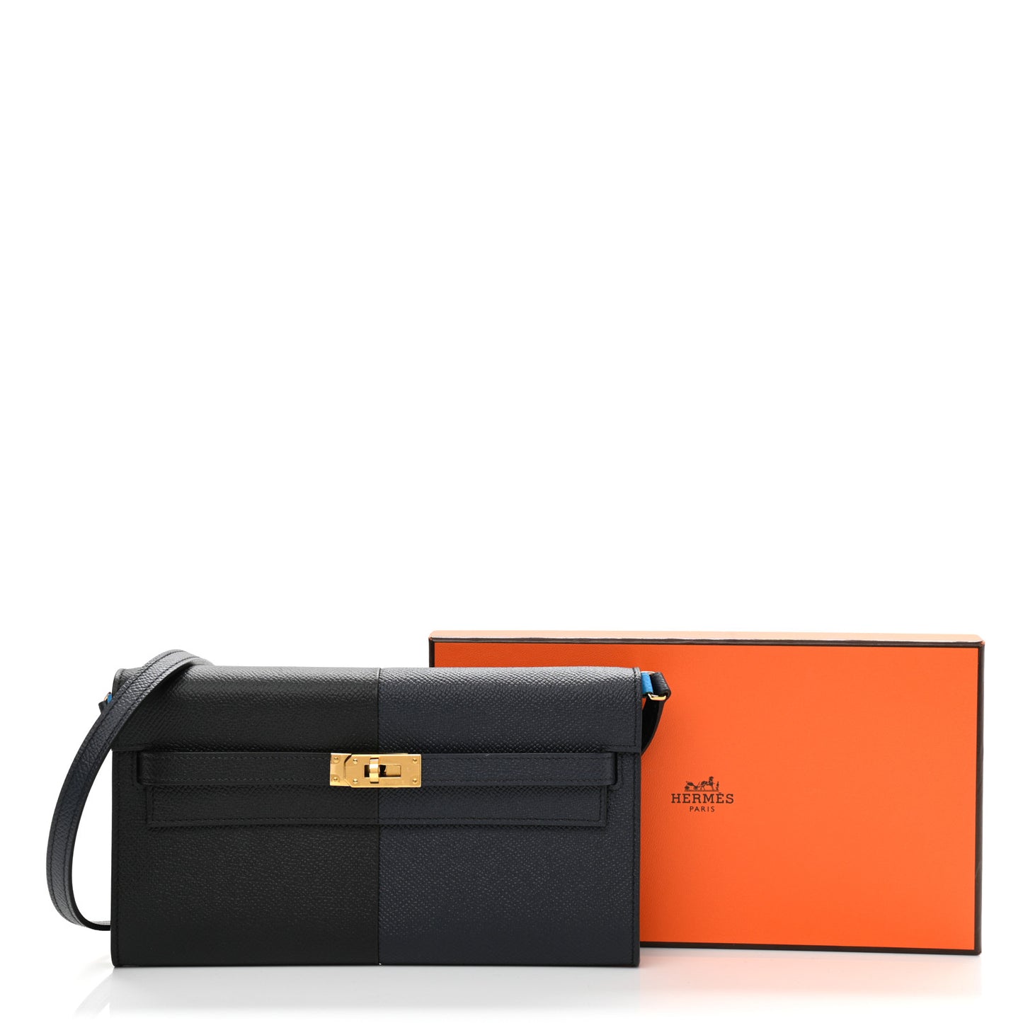 Epsom Casaque Kelly Wallet To Go Black Bleu Indigo Bleu Frida