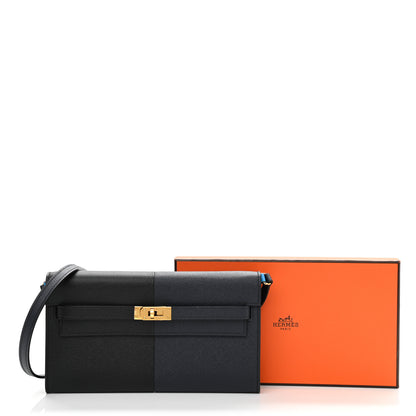 Hermes Epsom Casaque Kelly Wallet To Go Black Bleu Indigo Bleu Frida 11 of 11