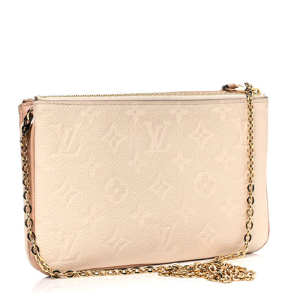 Louis Vuitton Empreinte Double Zip Pochette Beige Rose Creme 2 of 9