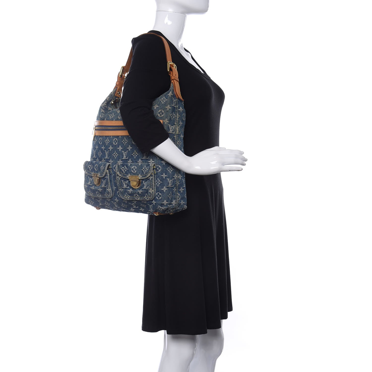 Louis Vuitton Denim Baggy GM Blue 2 of 9