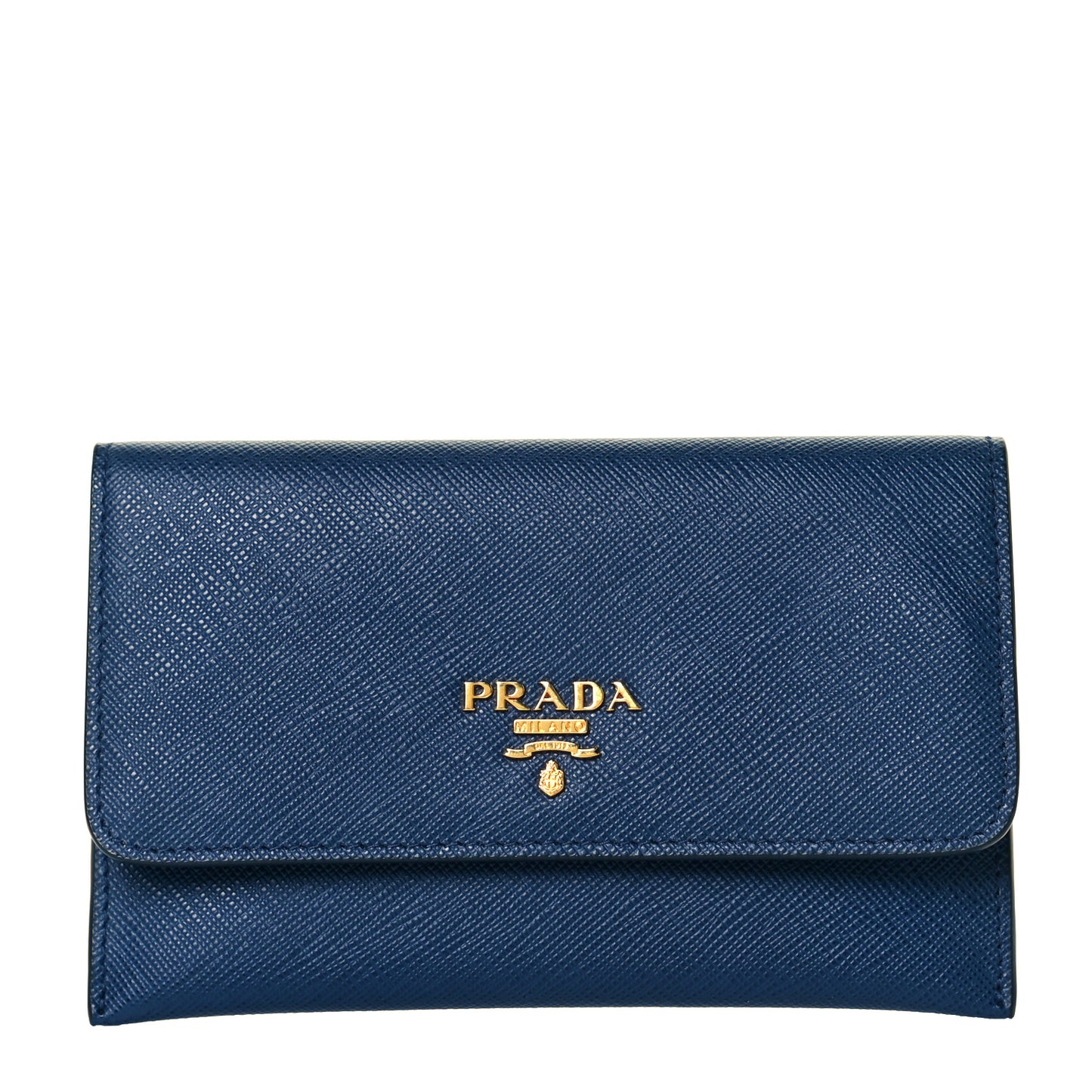 Saffiano Metal Flap Wallet Bluette