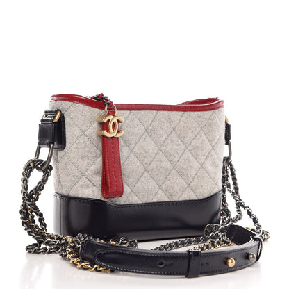 Chanel Wool Calfskin Quilted Small Gabrielle Hobo Navy 3 of 7