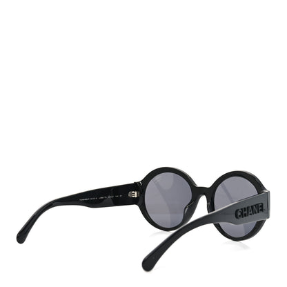 Chanel Acetate Polarized Round Sunglasses 5410-A Black 4 of 7