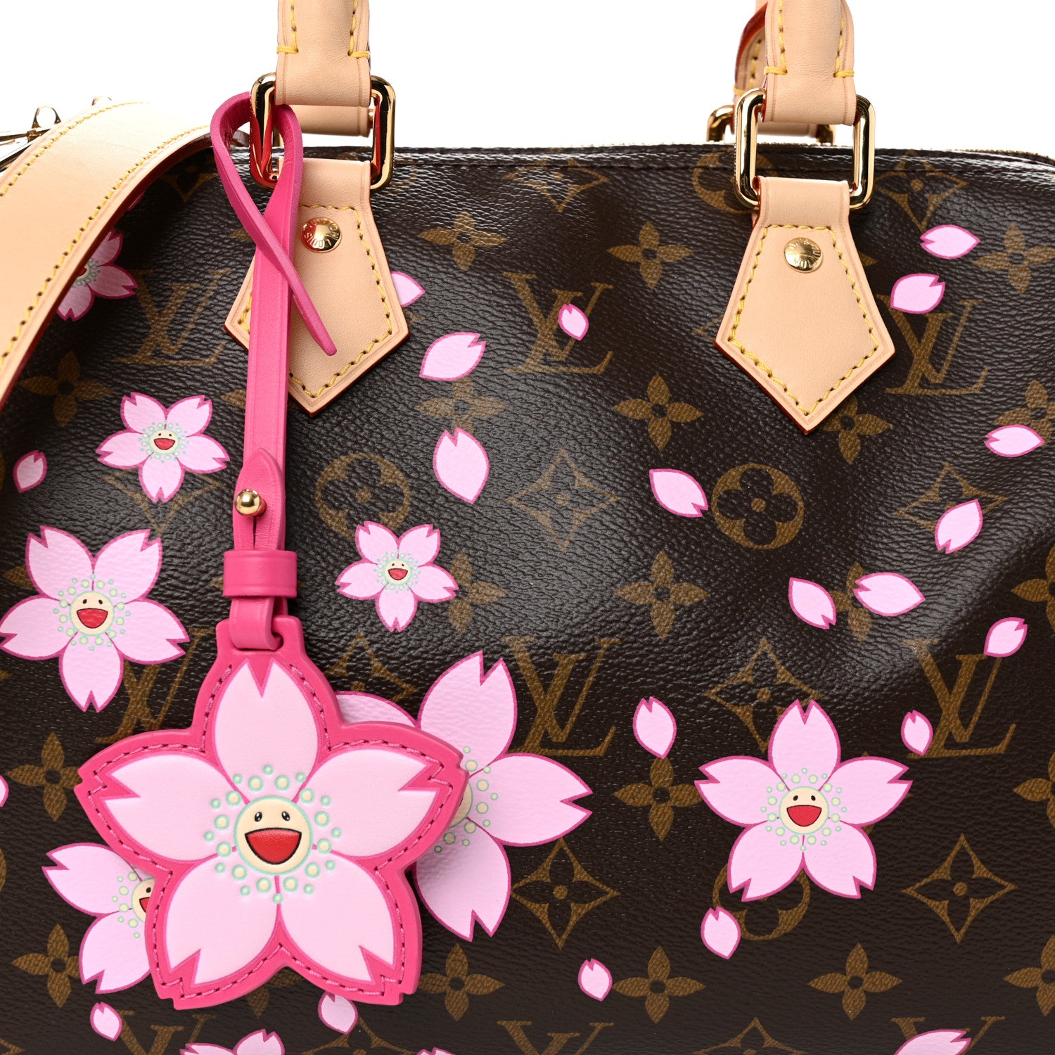 Louis Vuitton LV X TM Monogram Cherry Blossom Speedy Bandouliere 25 Sakura Brown 7 of 9