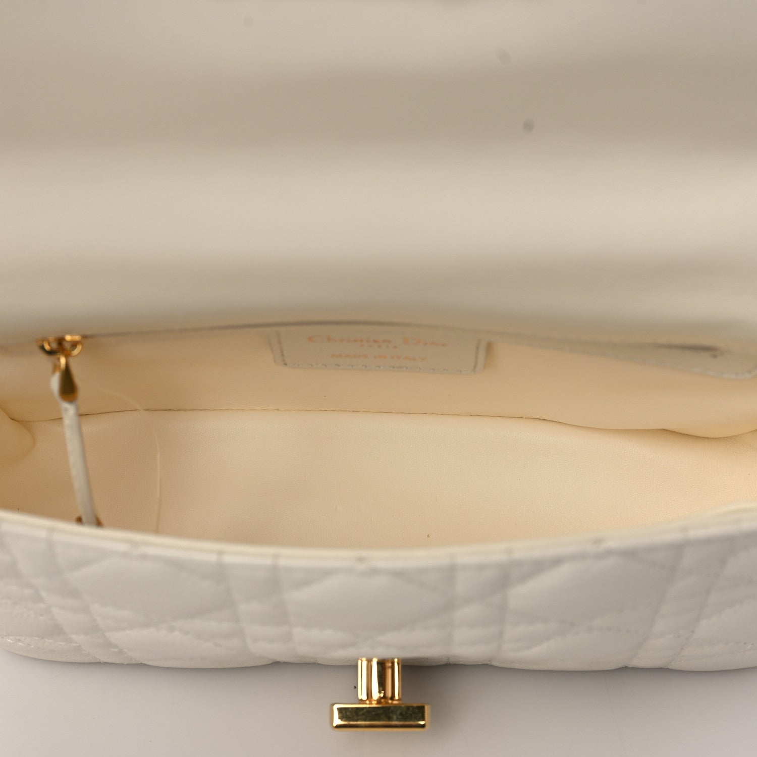 Christian Dior Calfskin Cannage Small Caro Bag Ivory 5 of 10
