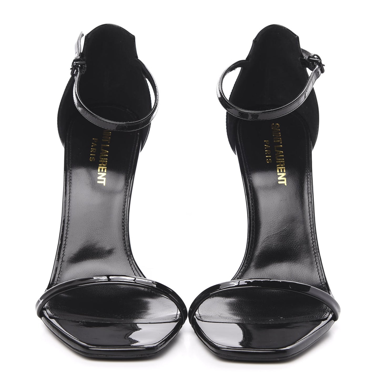 Patent Calfskin Opyum 110 Sandals 38 Black