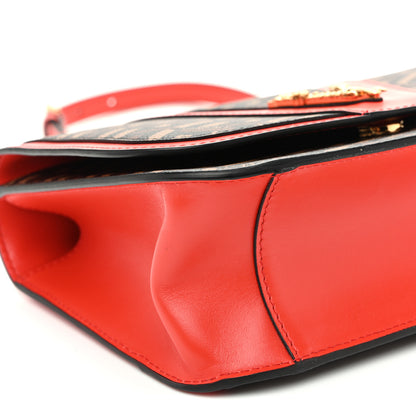 Versace Coated Canvas La Greca Signature Print Virtus Top Handle Shoulder Bag Red 8 of 9