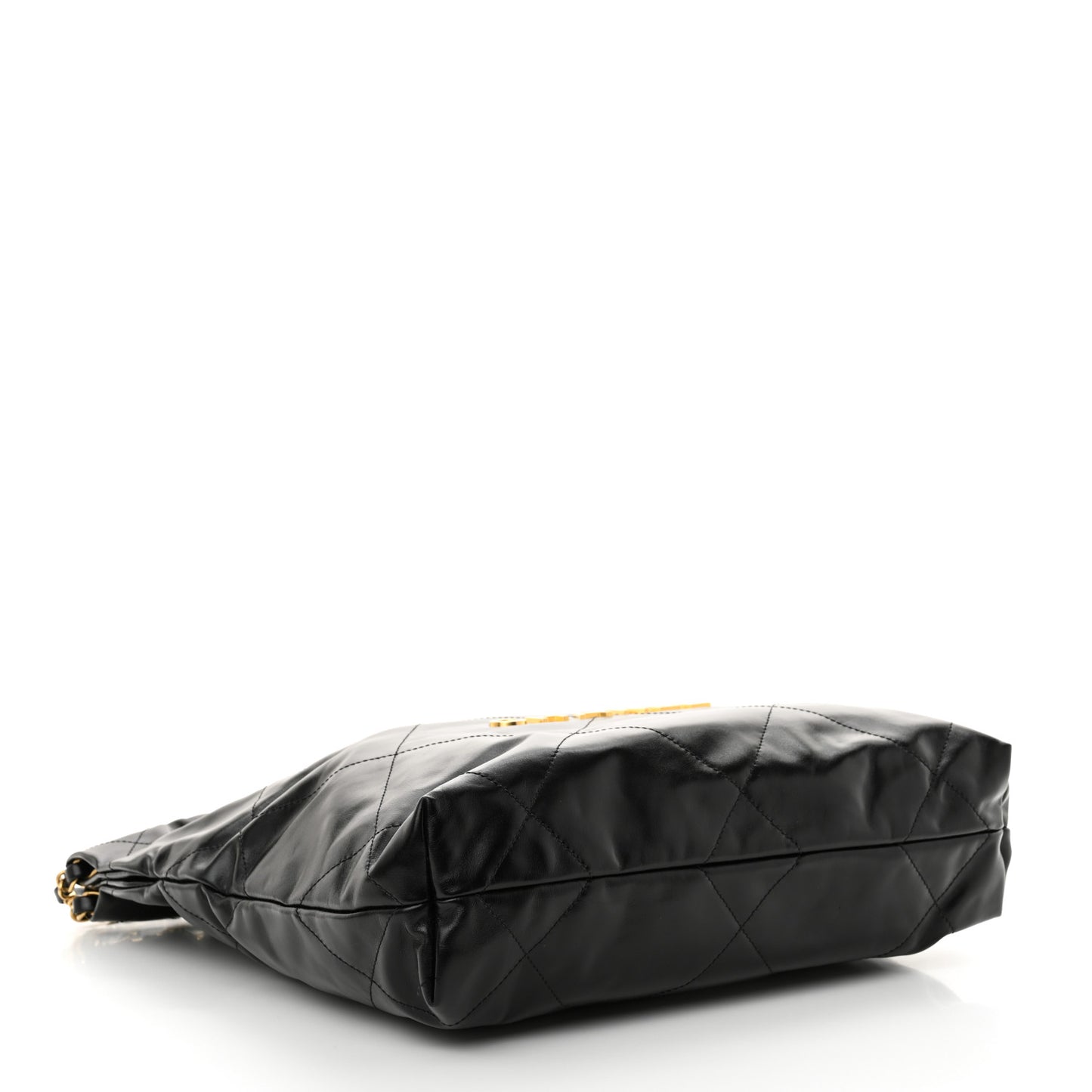 Shiny Calfskin Quilted Small Chanel 22 Black