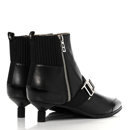 Hermes Tuscan Calfskin Technical Canvas Shocky Ankle Boots 36 Black 4 of 12