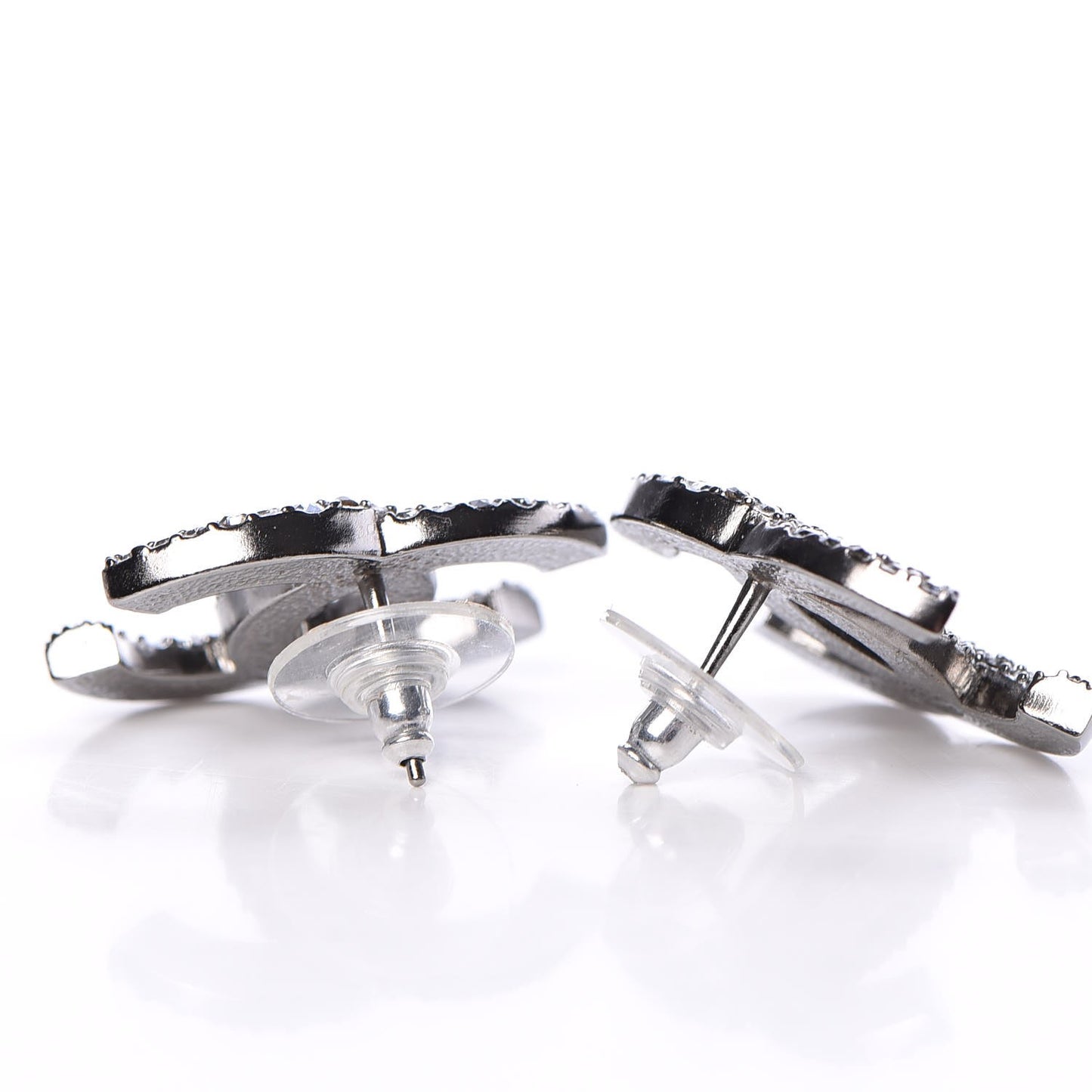 Crystal CC Earrings Silver