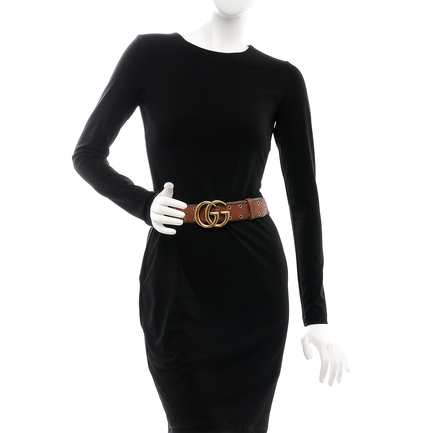 Gucci Faded Calfskin Grommet Double G 40mm Belt 65 26 Cuir 2 of 9