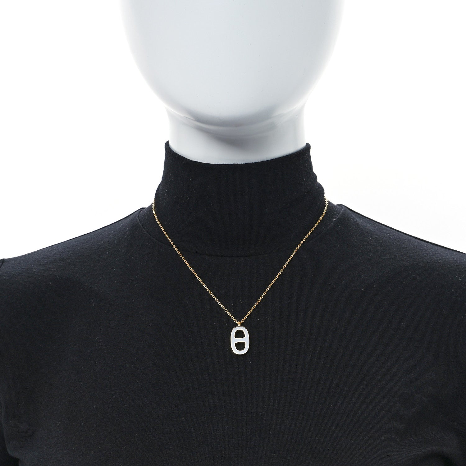 Hermes Laquered Iliade Pendant Necklace Black 2 of 5